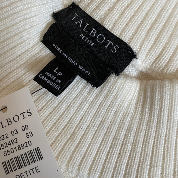 Talbots Petite Large Ivory Wool Sweater - Picture 2 of 3